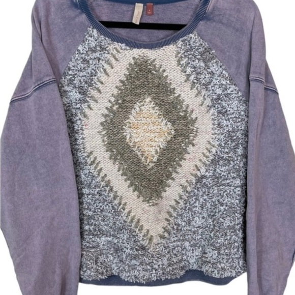Anthropologie Pilcro jumper crew neck Anabel Textured Tufted 3D Knit - Picture 3 of 8